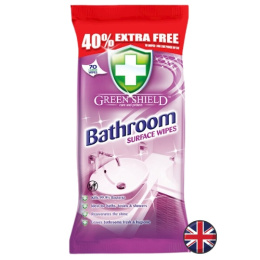 Green Shield Bathroom Antybakteryjne Nawilżane Chusteczki Czyszczące do Łazienki 70 szt. (Wielka Brytania)